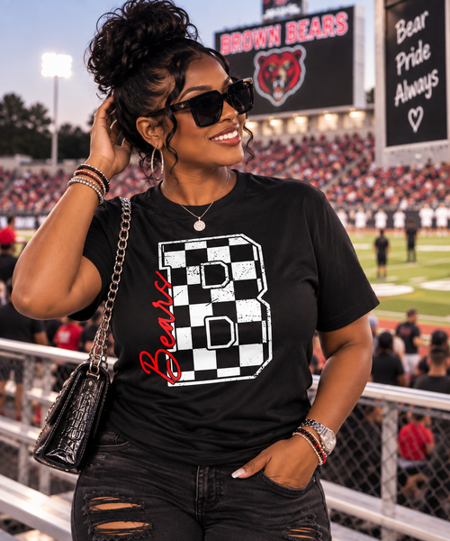 Brown Bears Checkered B Spirit Tee