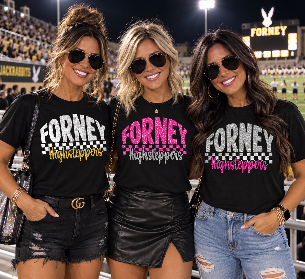 Glitter Forney Highsteppers Checkered Spirit Tee