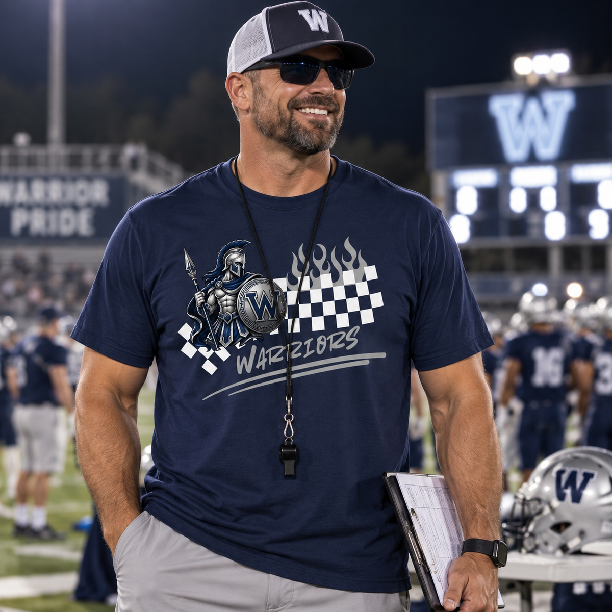 Warriors Checkered Flame Spirit Tee
