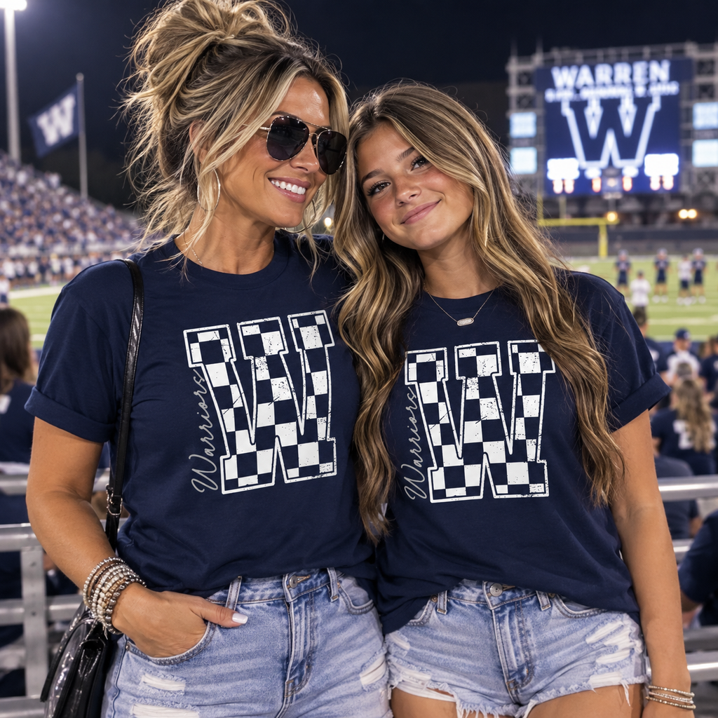 Warren Warriors Checkered W Spirit Tee