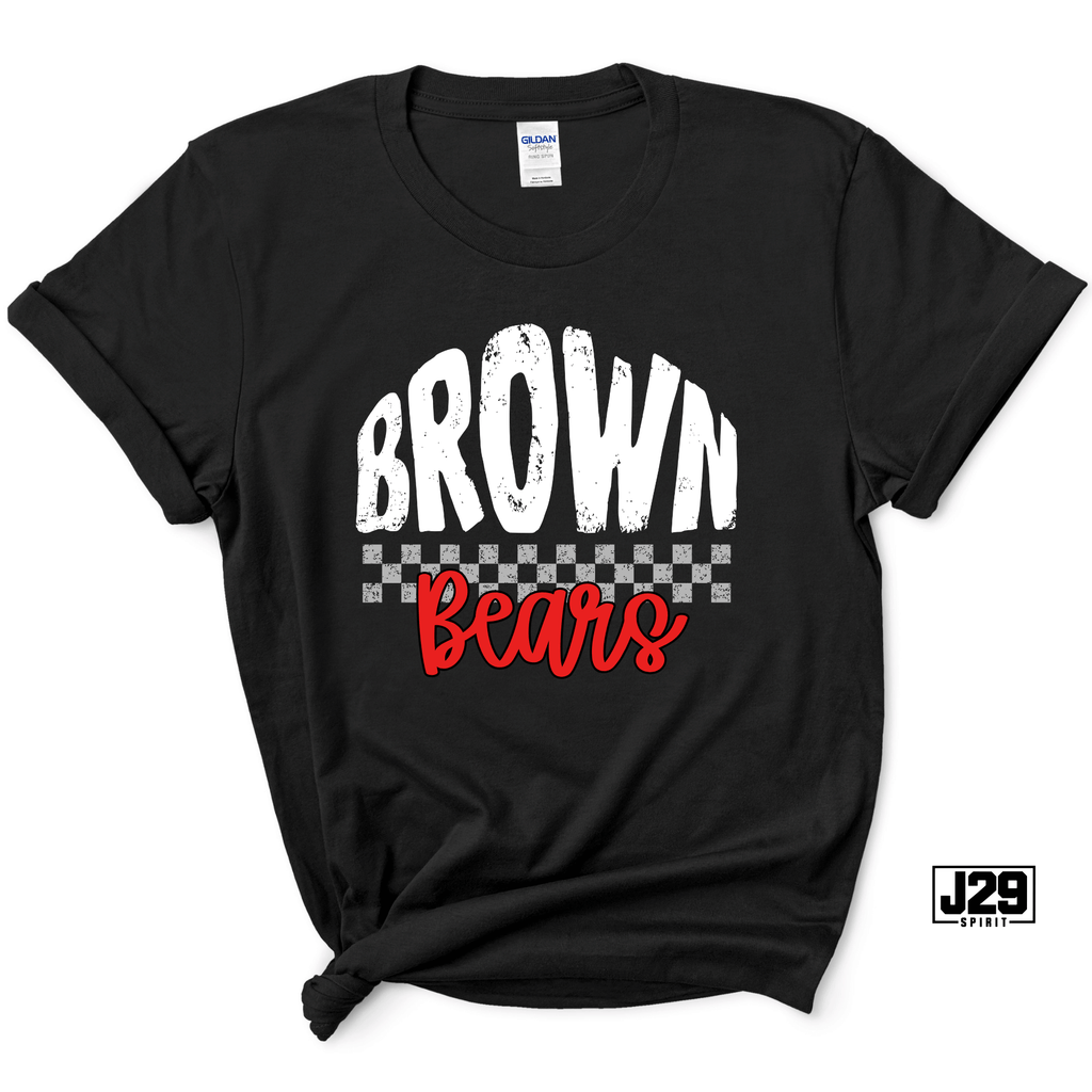 Brown Bears Checkered Spirit Tee