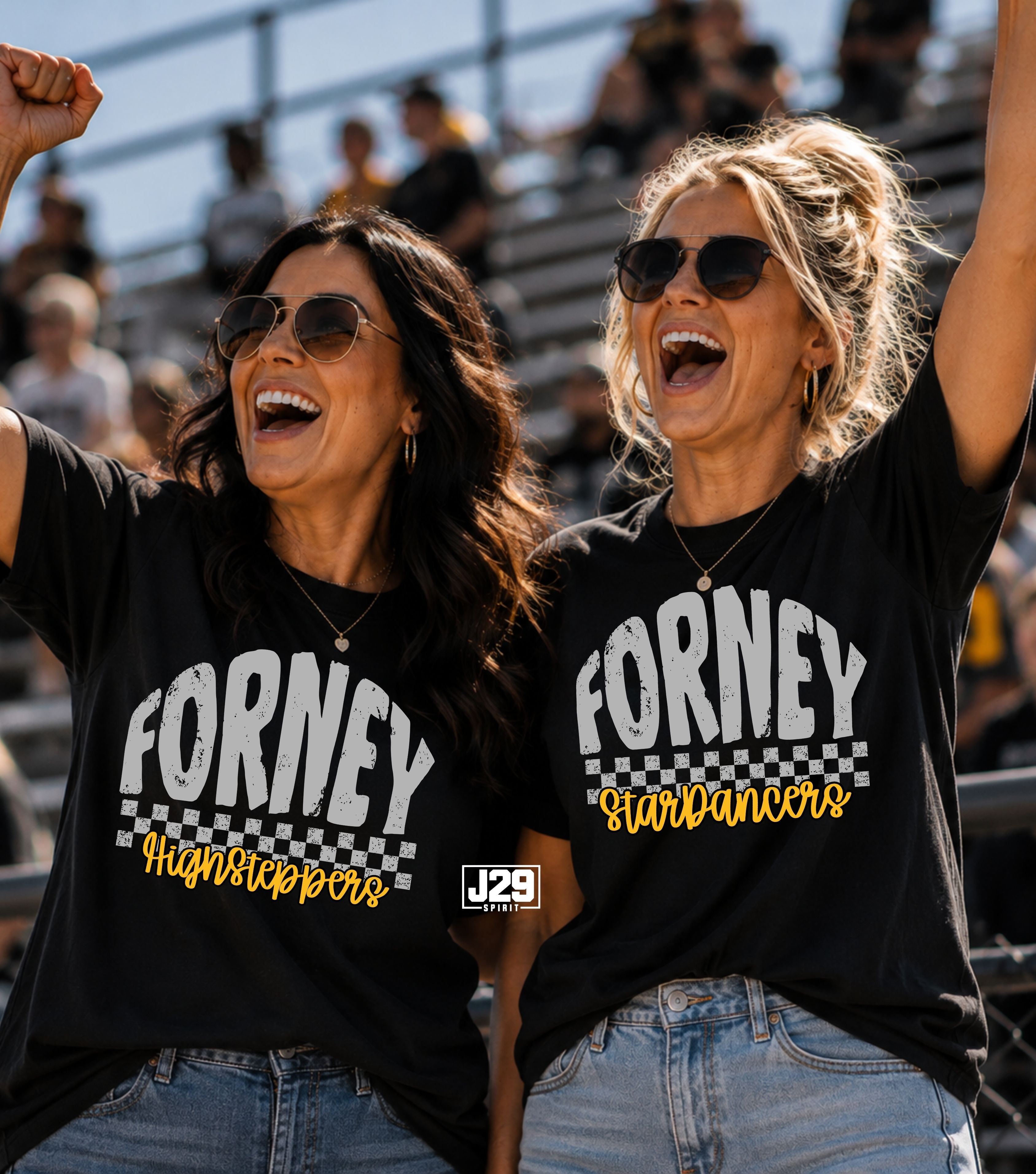 Forney Checkered Spirit Tee - Pick your team