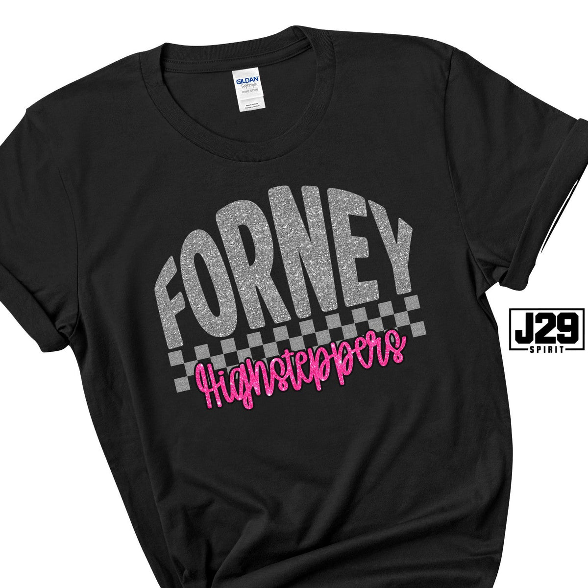Glitter Forney Highsteppers Checkered Spirit Tee