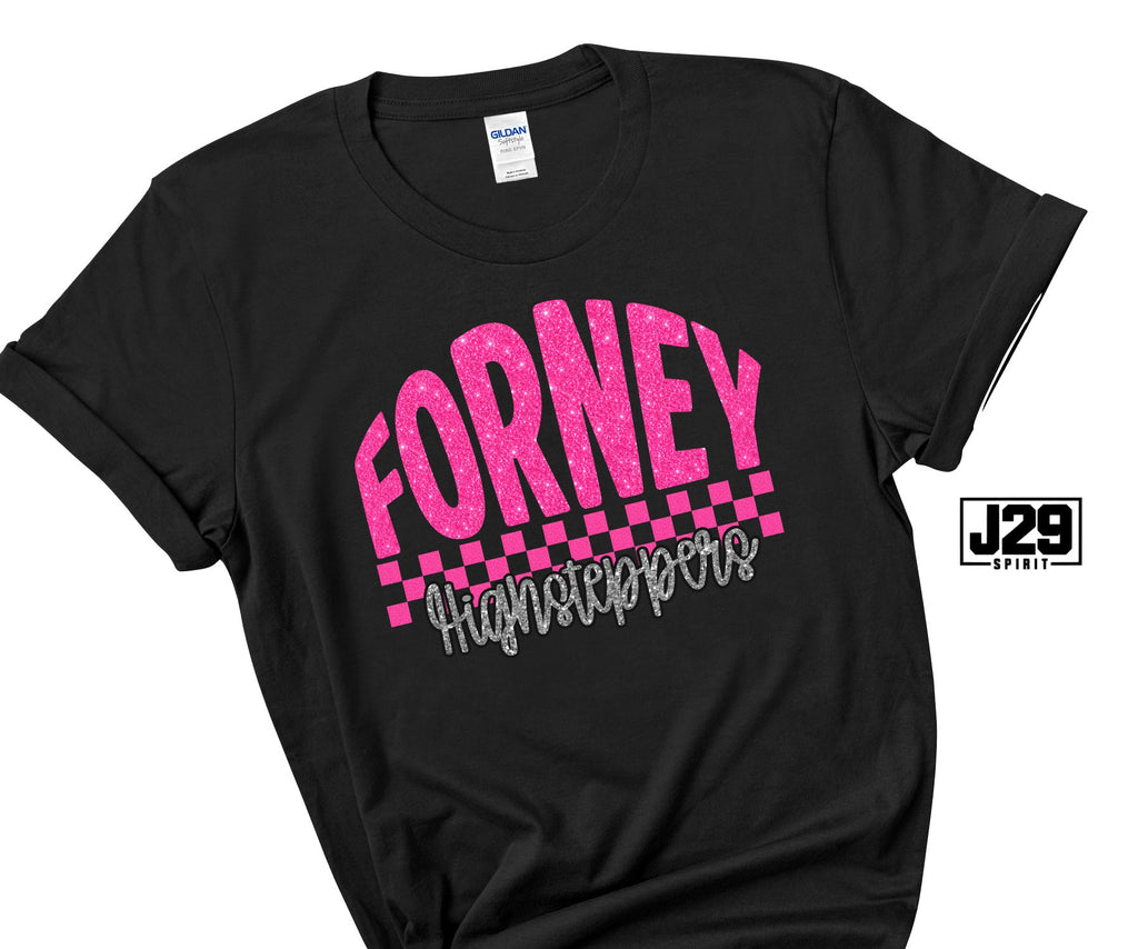 Glitter Forney Highsteppers Checkered Spirit Tee