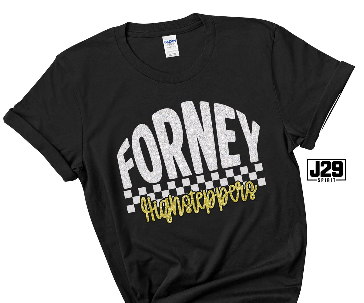 Glitter Forney Highsteppers Checkered Spirit Tee