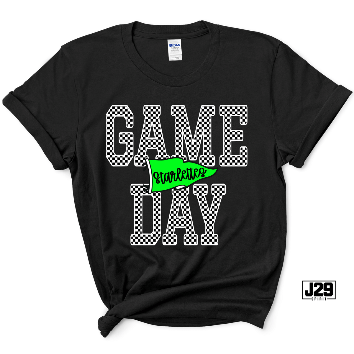 Themer Starlettes Checkered Game Day Spirit Tee