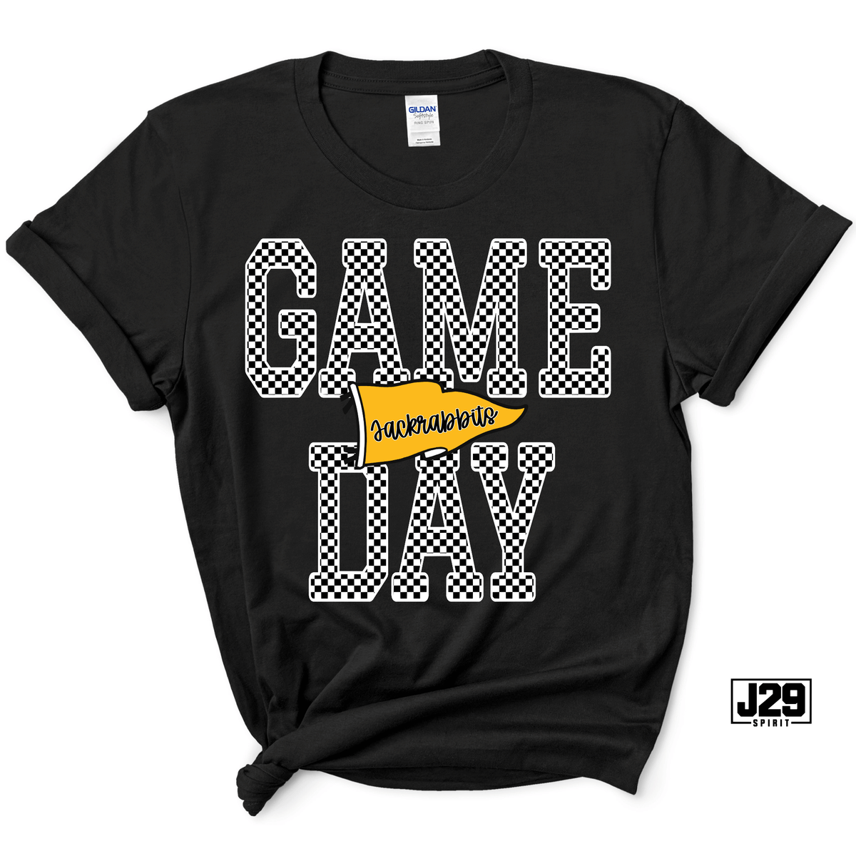 Jackrabbits Checkered Game Day Spirit Tee