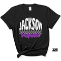 Jackson Jaguars Distressed Checkered Spirit Tee