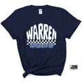 Warren Warriors Distressed Checkered Spirit Tee